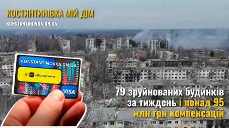 У Костянтинівці за тиждень визнали зруйнованими 79 будинків і видали сертифікати на понад 95 млн грн