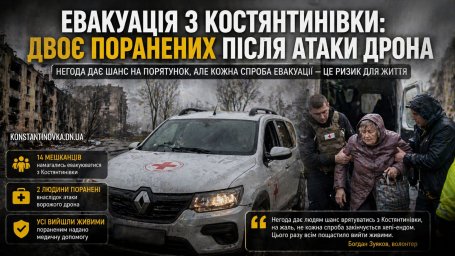 Під прикриттям негоди: з Костянтинівки дивом евакуювали групу з 14 цивільних
